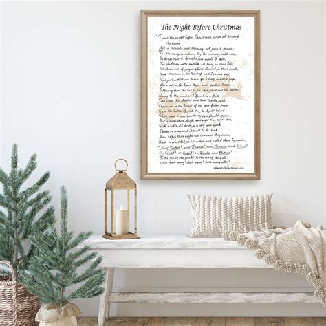 Twas the Night Before Christmas Poem Large Christmas Sign Christmas Eve ...