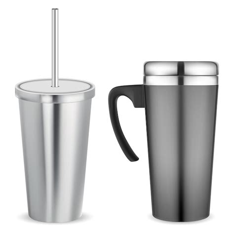 Premium Vector | Stainless cup vacuum thermos