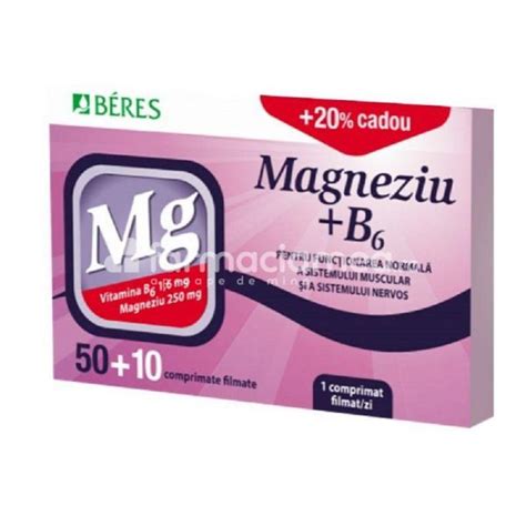 Minerale și vitamine Magneziu 250 mg si B6 60 comprimate f