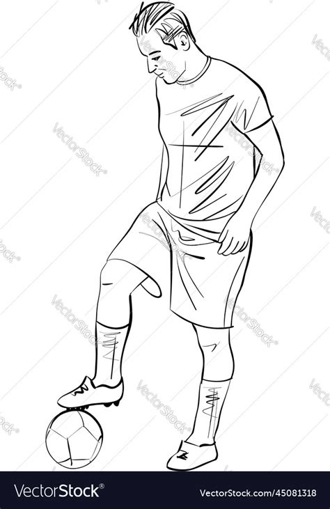 Soccer or football player sketch - player Vector Image