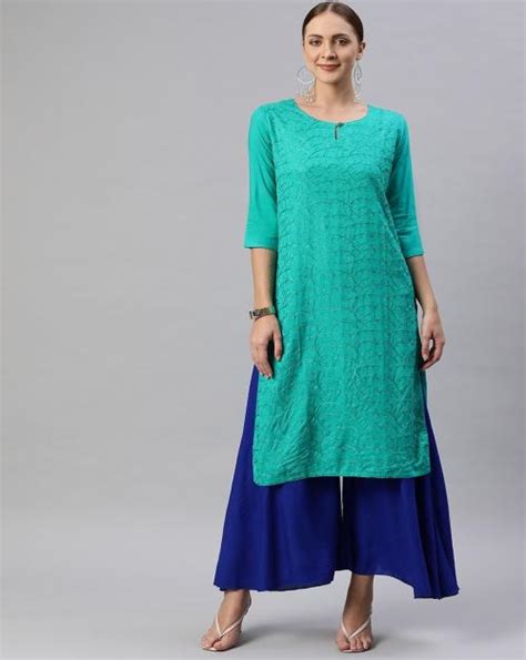 Buy Aarika Women S Green Color Embroidery Work Kurti Online At Best