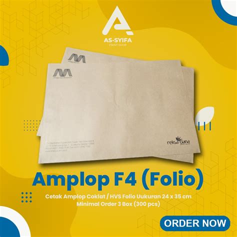 Jual Cetak Amplop F X Cm Samson Hvs Warna Shopee Indonesia