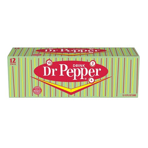 Dr Pepper Made With Sugar Soda 12 Fl Oz 12 Count