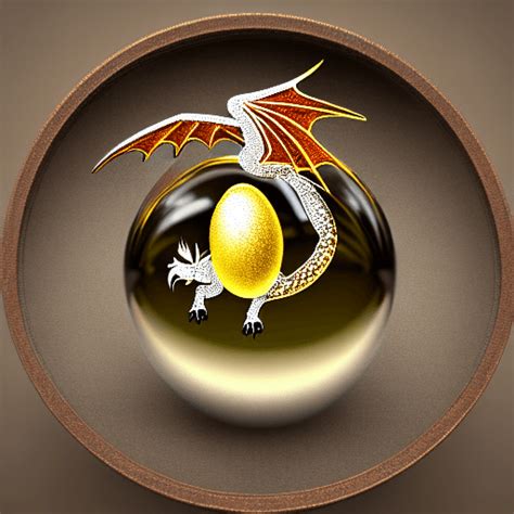 Golden Dragon Egg In Crystal Ball · Creative Fabrica