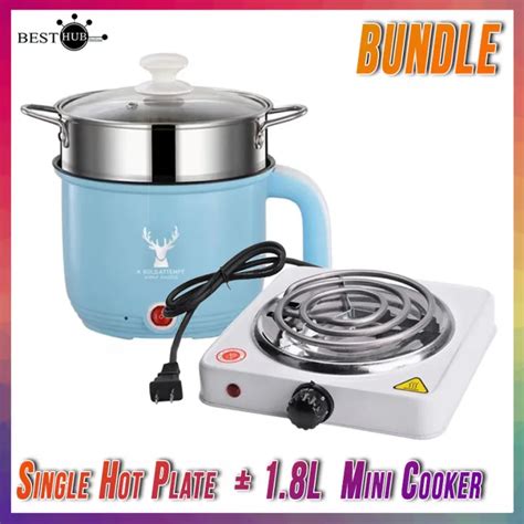 Bundle Portable Electric Stove Single Burner W Hot Plate Jx B White With L
