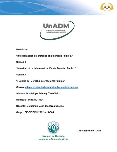 Sesi N Fuentes Del Derecho Internacional P Blico M Dulo