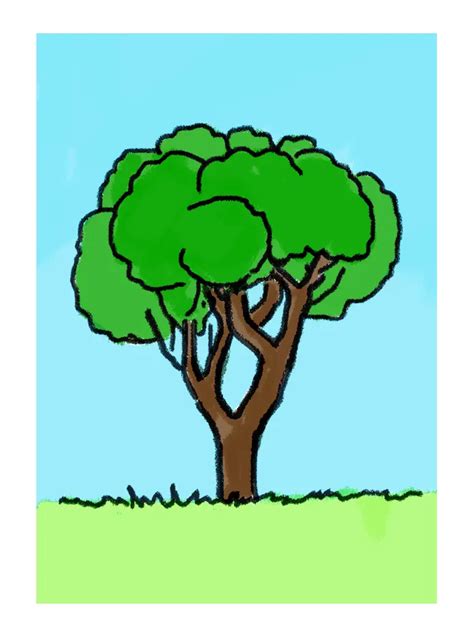 Easy Tree Drawing For Kids Prb Arts