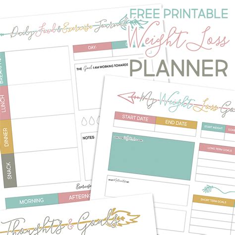 Free Printable Weight Loss Planner The Cottage Market