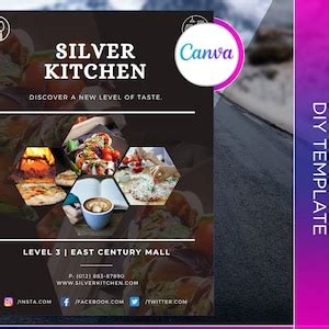 Restaurant Flyer Editable Canva Template US Letter Size. - Etsy