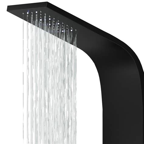 Corsan Alto Shower Panel Mixer Black Led Rain Shower Spout Black Yes