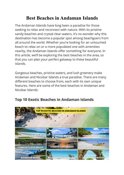 Best Beaches in Andaman Islands by Debal Deb Das - Issuu