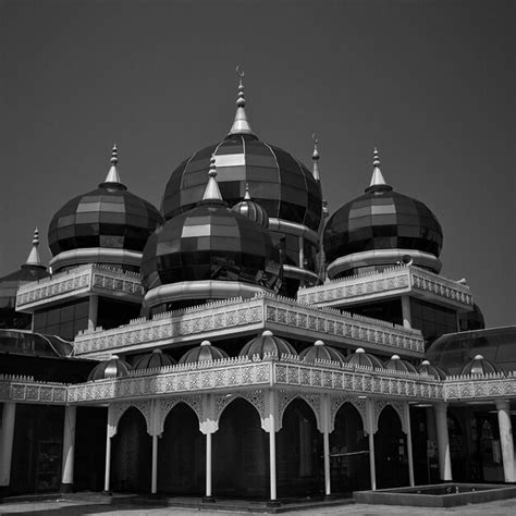 Premium Photo Black And White Of Crystal Mosque Or Masjid Kristal In