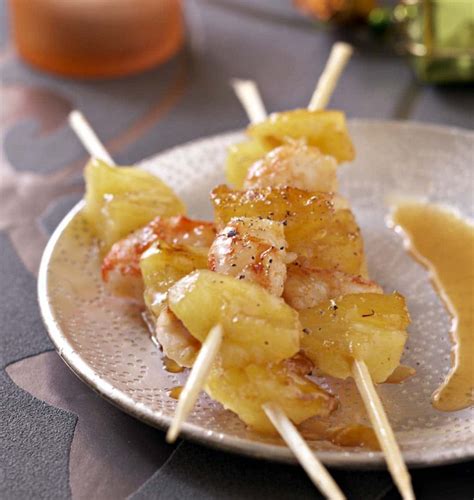 Brochettes De Gambas Et Ananas Recettes De Cuisine D Lices