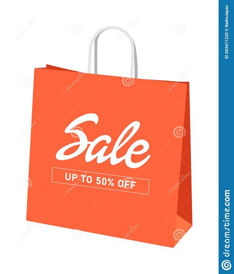 Shopping Paper Bag Template Vector Illustration Sale Stock Vector