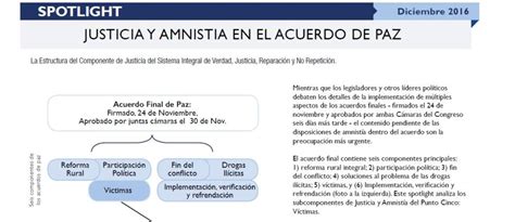 Spotlight Justicia Y Amnistía En El Acuerdo De Paz Oim Colombia