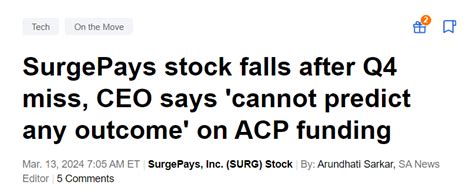 SurgePays Stock: Don't Double Down (NASDAQ:SURG) | Seeking Alpha