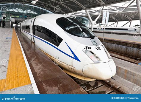 Chinese High Speed Train at Gaotie Guangzhou South Editorial Image - Image of station ...