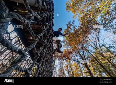 Fort Knox Kentucky Usa 5th Nov 2023 A Jrotc Cadet Jumps From The