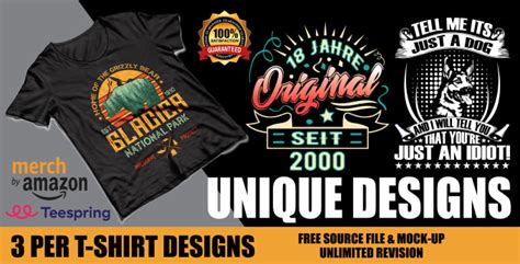 Do Bulk T Shirt Designs For Merch Printful And Teespring By Shakkhor