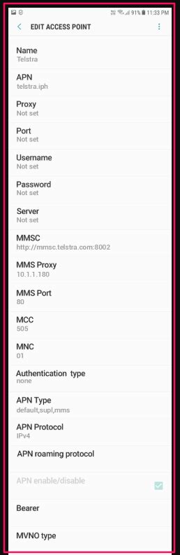 Telstra G Apn Settings