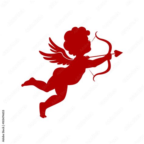 Cupid Silhouette Vector Illustration Stock Vector Adobe Stock