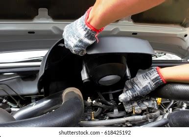 Car Mechanic Removing Radiator Hoses Engine Stock Photo Edit Now