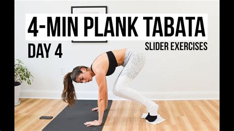 4 Minute Plank Tabata Challenge Day 4 Slider Exercises Youtube