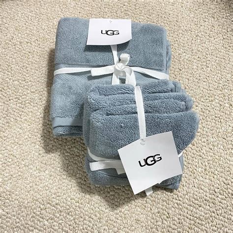 6 Pc Ugg Pasha Succulent Blue Green Bath Towel Set 2 Hand Towels 4