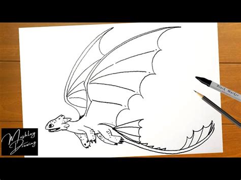 How To Draw Toothless Flying