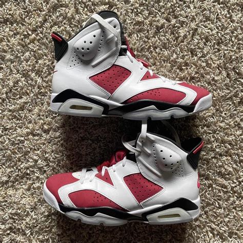 Jordan 6 Carmine 2021 Mens size 8.5 Box is slightly... - Depop