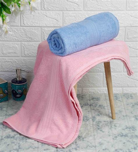 Buy Multicolor Solid 450 GSM Cotton Bath Towels Set Of 2 By Naksh At