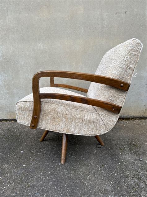 Lot 1 Mid Century Taupe And Ivory Swivel Rocker Chair N Tacoma