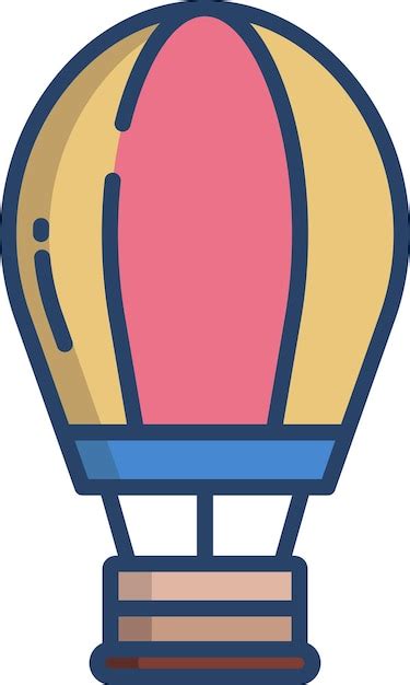 Premium Vector Hot Air Balloonsolid Linear Color Vector Illustration