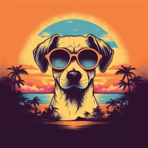 Premium AI Image | Cool Dog In Sunglasses Tshirt Design