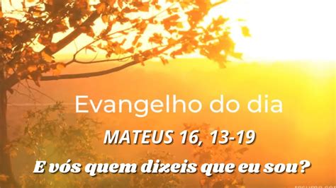 EVANGELHO DE HOJE PADRE LICO 22 02 21 E VÓS QUEM DIZEIS QUE EU