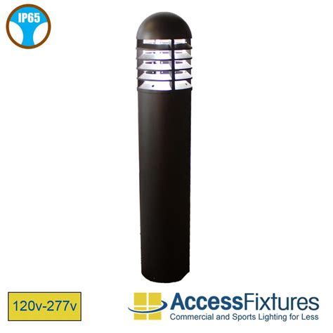 MARI 35w LED Marine Louvered Round Dome Top Bollard Light 120 277v