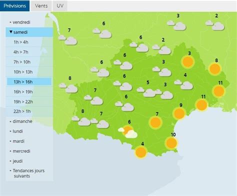 Prévisions météo Un week end entre soleil pluie et neige à Toulouse