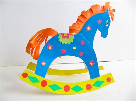 Аппликация лошадка из цветной бумаги: шаблон для средней группы и 2 ...