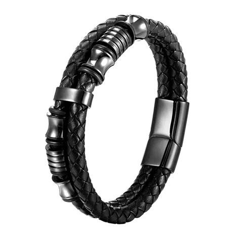 Pulsera De Cuerda Trenzada Para Hombre Y Mujer Brazalete De Cuero