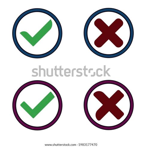 Approval Rejection Symbolstrue False Vector Symbol