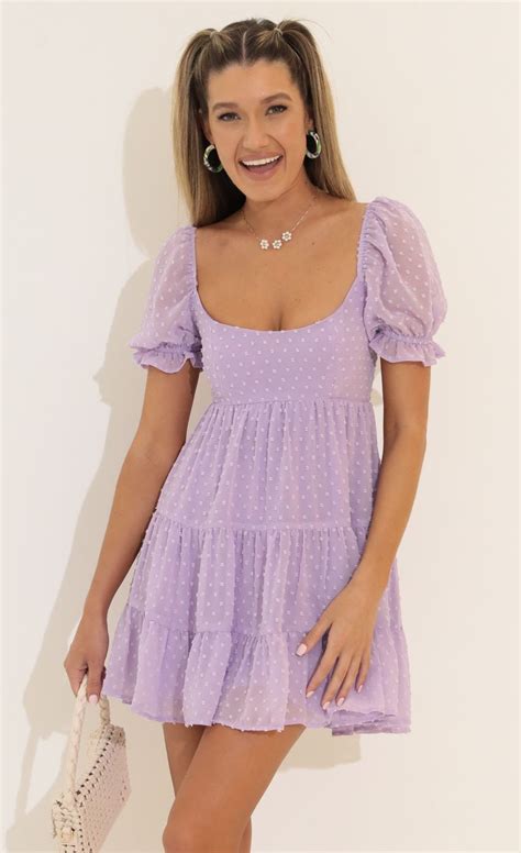 Gloria Fit And Flare Dress In Purple Lucy In The Sky