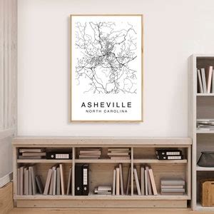 Asheville Map Print Asheville Map Poster Wall Art Nc City - Etsy