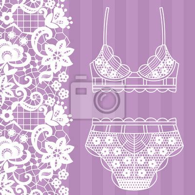 Lingerie desenhada de mão conjunto de calcinha e sutiã pinturas para a parede quadros