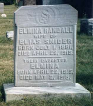 Elmina Snider 1915 1915 Memorial Find A Grave