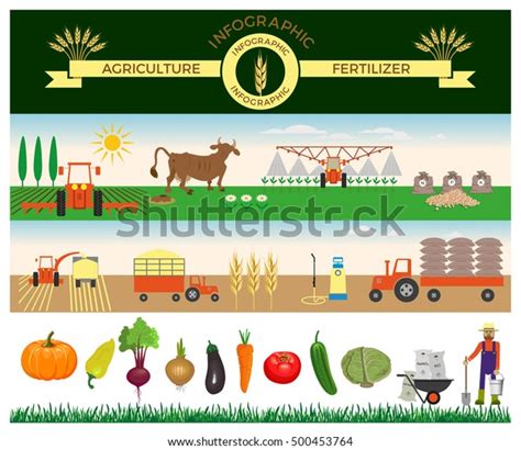 Vector Illustrations Agricultural Fertilizer Infographic Stock Vector