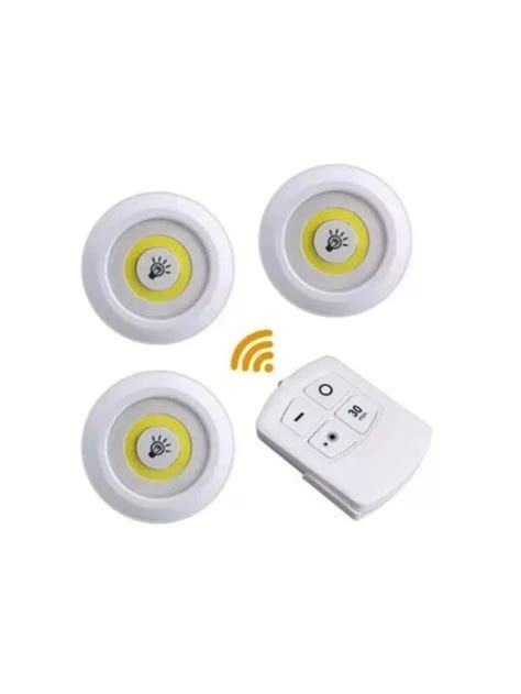 Kit 3 Lâmpada Luminária Led Spot Sem Fio Controle Remoto Startup Genial