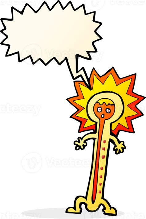 Cartoon Hot Thermometer With Speech Bubble 44956675 PNG