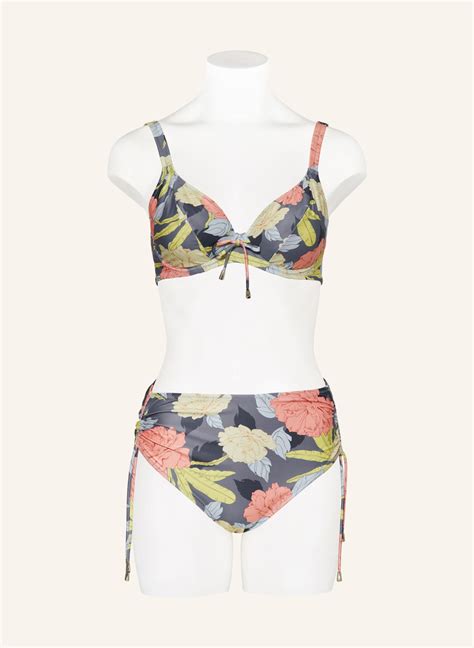 Lidea B Gel Bikini Top Flower Nostalgia In Grau Gelb Orange