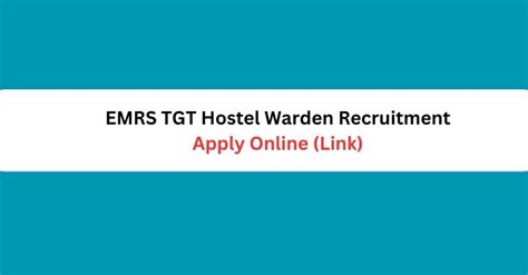 Emrs Tgt Hostel Warden Recruitment 2023 Apply For 6329 Posts