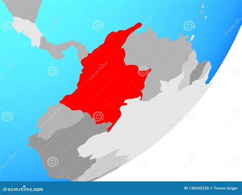 Map Of Colombia On Globe Stock Illustration Illustration Of Render